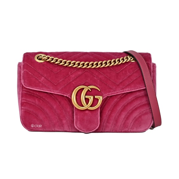 Gucci Handbags - Gucci Small GG Marmont Matelassé Velvet Bag